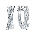 Серьги с английским замком из белого золота с бриллиантами