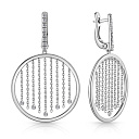 Серьги с английским замком из белого золота с бриллиантами