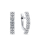 Серьги с английским замком из белого золота с бриллиантами