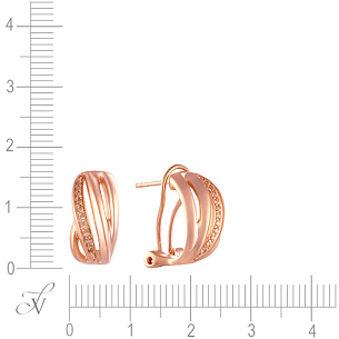 Серьги из серебра с фианитом