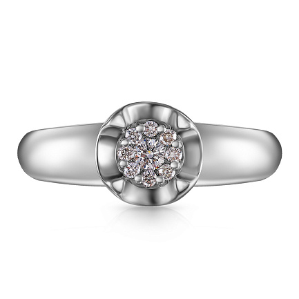 Кольцо из белого золота с бриллиантами