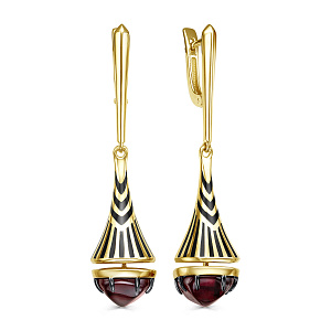 Серьги с английским замком из серебра с алпанитами