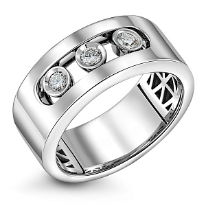 Кольцо из белого золота с бриллиантами