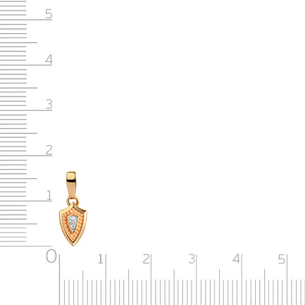 Подвеска из красного золота с бриллиантами