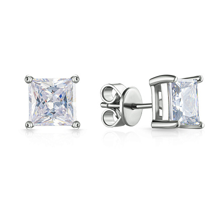 Серьги из серебра с фианитом