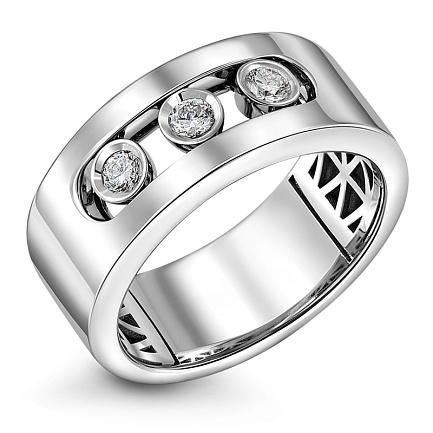 Кольцо из белого золота с бриллиантами