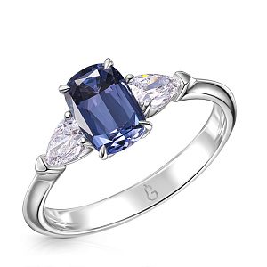 Кольцо из белого золота с бриллиантами