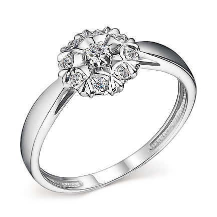 Кольцо из белого золота с бриллиантами