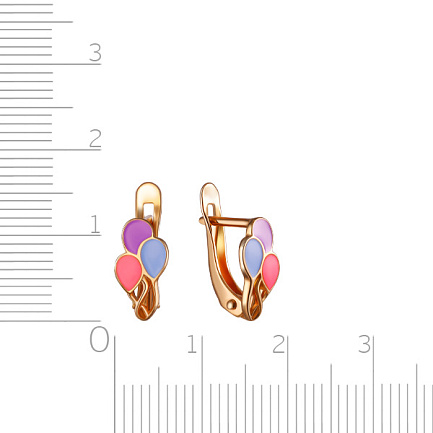 Серьги с английским замком из серебра с позолотой