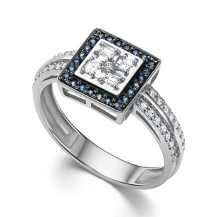 Кольцо из белого золота с бриллиантом