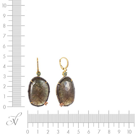 Серьги с французским замком из желтого золота с бриллиантами