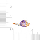 Кольцо из красного золота с аметистом, фианитом