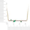 Колье из желтого золота с бриллиантами, изумрудом, плетение якорное