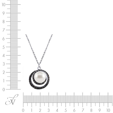 Колье из белого золота с жемчугом