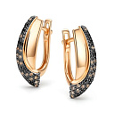 Серьги с английским замком из красного золота с бриллиантами