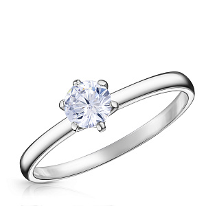 Кольцо из серебра с фианитом