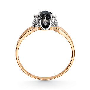 Кольцо из красного золота с сапфиром