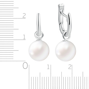 Серьги из белого золота с жемчугом