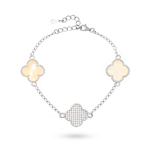 Браслет декоративный из серебра с фианитом