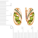 Серьги с английским замком из красного золота с фианитом