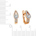 Серьги с английским замком из красного золота с бриллиантами