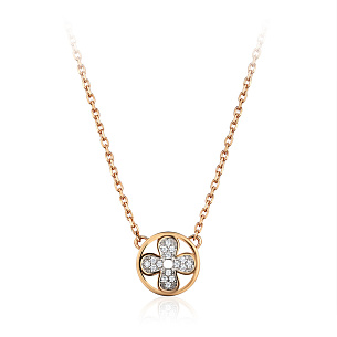 Колье из красного золота с фианитом