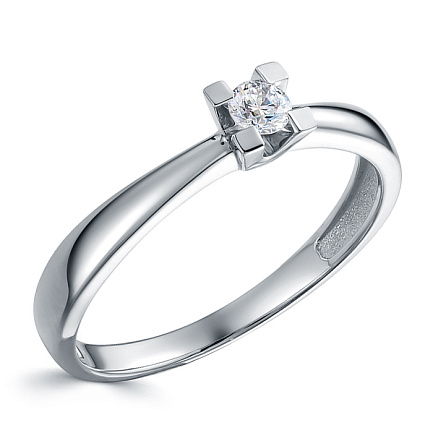 Кольцо из белого золота с бриллиантом