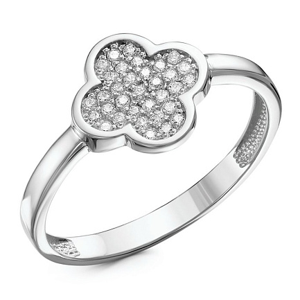 Кольцо из серебра с фианитами