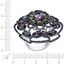 Кольцо из комбинированного золота с бриллиантами, аметистами