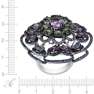 Кольцо из комбинированного золота с аметистом