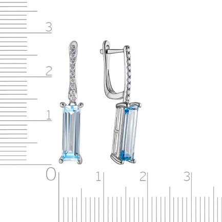 Серьги с английским замком из белого золота с бриллиантами