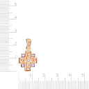 Крест из красного золота с фианитом