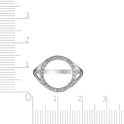 Кольцо из серебра с фианитом