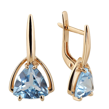 Серьги с английским замком из красного золота