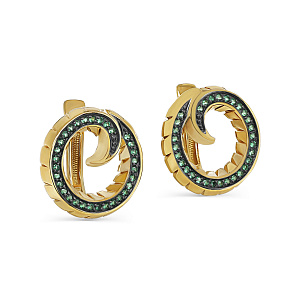 Серьги с английским замком из серебра с фианитами