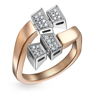 Кольцо из красного золота с бриллиантами