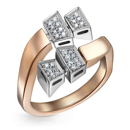 Кольцо из красного золота с бриллиантами