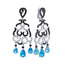 Серьги с английским замком из белого золота с бриллиантами