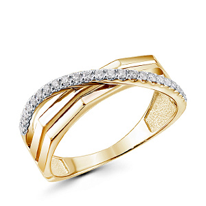 Кольцо из желтого золота с бриллиантами