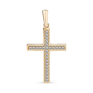 Подвеска из красного золота с бриллиантами