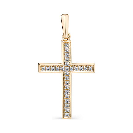 Подвеска из красного золота с бриллиантами