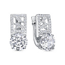 Серьги с английским замком из серебра с фианитами