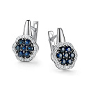 Серьги с английским замком из белого золота с бриллиантами