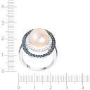 Кольцо из белого золота с бриллиантами, жемчугом