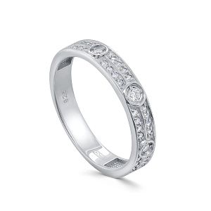 Кольцо из серебра с фианитами