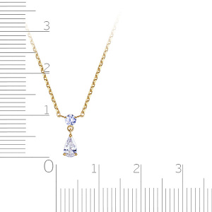 Колье из желтого золота с фианитом