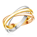 Кольцо обручальное из комбинированного золота