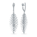 Серьги с английским замком из белого золота с бриллиантами