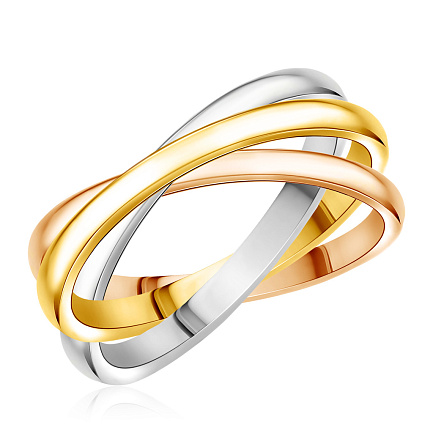Кольцо обручальное из комбинированного золота
