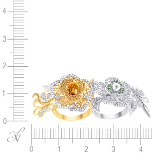 Кольцо из комбинированного золота с цаворитом